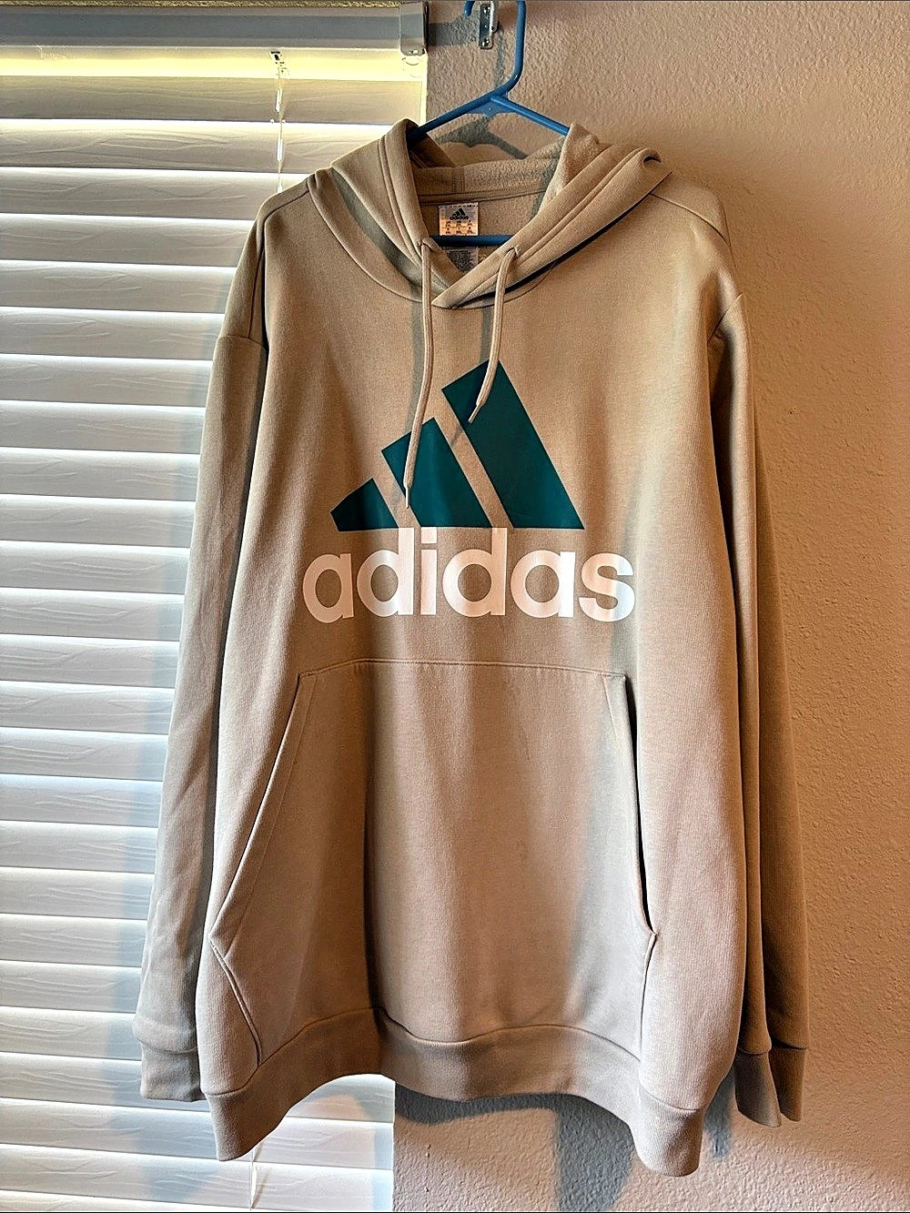 adidas Essentials Fleece Big Logo Hoodie Beige 2XL